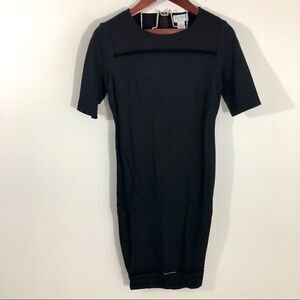 Carmen Carmen Marc Valvo Black Cut Out Dress 4 MIDI Fitted‎